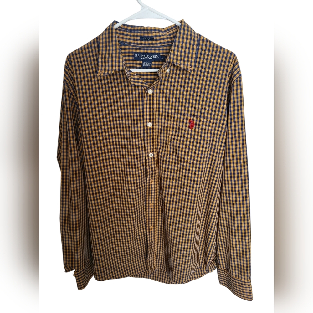 U.S. Polo Assn. Yellow and Blue Checkered Shirt